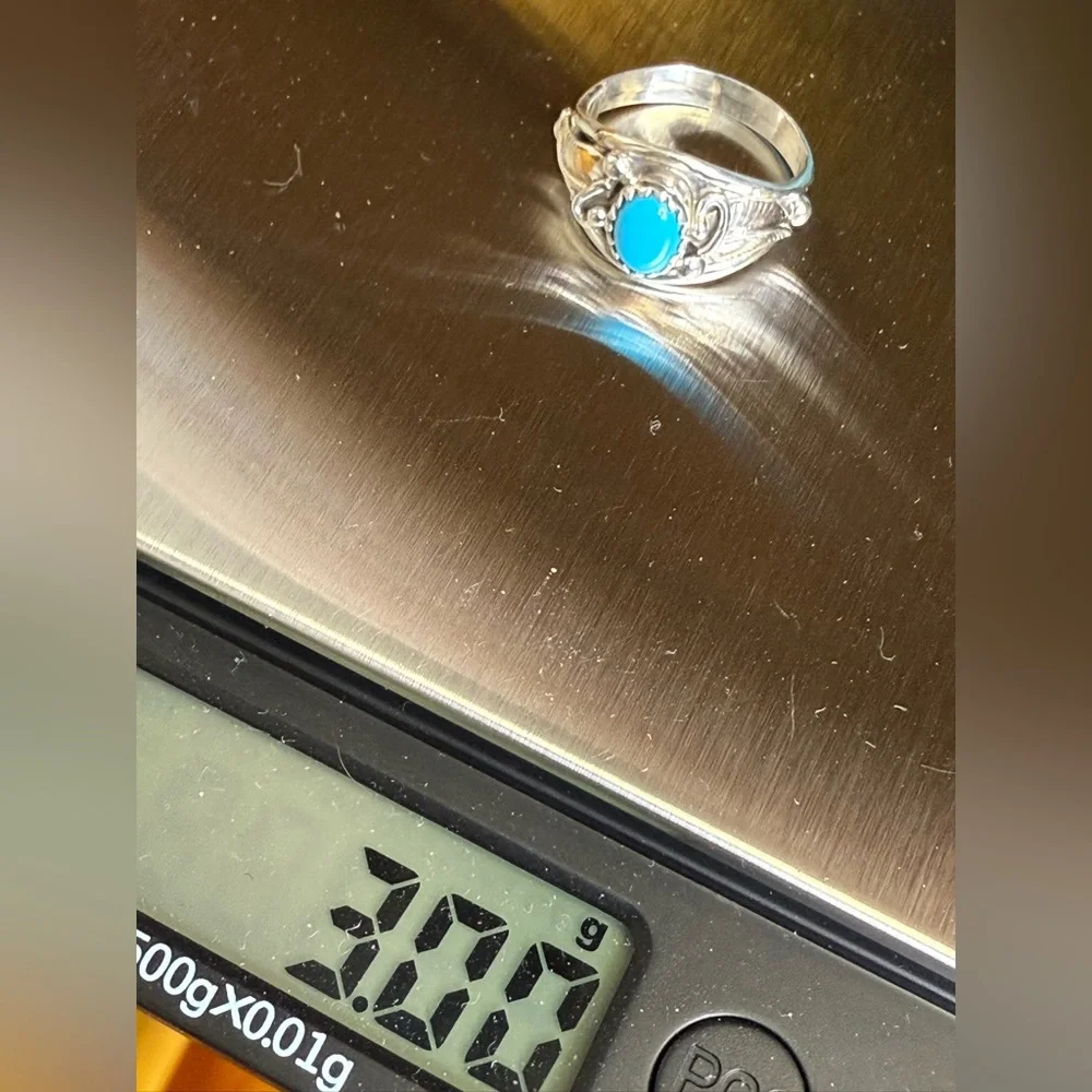 Navajo Sterling Silver Sleeping Beauty Turquoise Ring Mark Barney NWT Sz 6 –3.0g